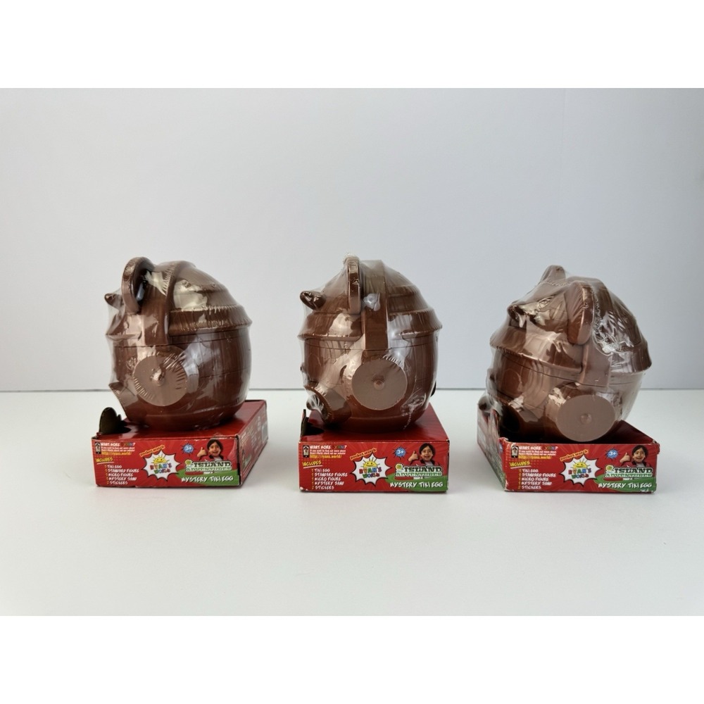 Lot of 3 - Ryan's World Island Adventures Mystery Tiki Egg Toys - New & Sealed